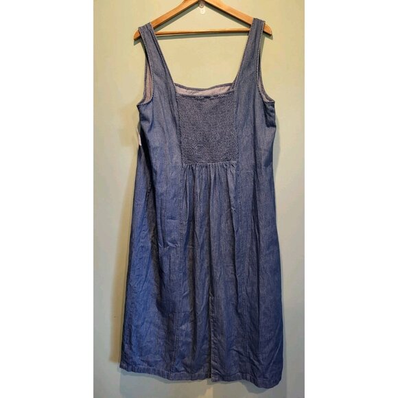 New Old Navy Lightweight Denim Sleeveless Minimalist Midi Dress Sz 2X - Picture 3 of 8